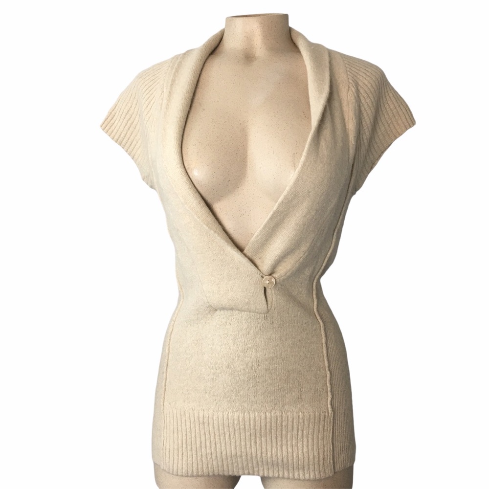 ANTHROPOLOGIE Kenji Beige Sweater Short Sleeve S